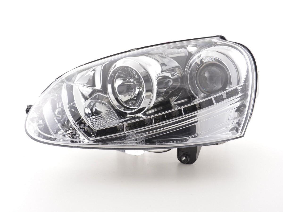 Scheinwerfer Set Daylight LED Tagfahrlicht VW Golf 5 Typ 1K 03-08 chrom für Rechtslenker Scheinwerfer Set Daylight LED Tagfahrlicht VW Golf 5 Typ 1K 03-08 chrom für Rechtslenker